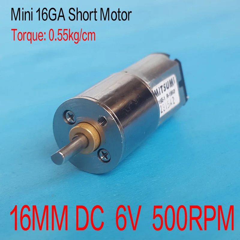 

DC 6V 500RPM16MM Short Motor High Torque Gear Box Motor Inversion dc 3V 6V 7.4V motor Smart home/robot power system