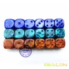 Bescon Raw Unpainted Marble 16MM D6 Game Dice with Blank 6th Side, 3 Assorted Color Set of 18pcs, Blank Marble Cube 1