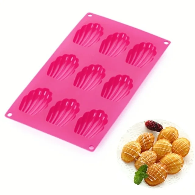 

Silicone Mould 9 Shell Pan Cake Mold & Baking Mould Cookies Candy Cookie Mold