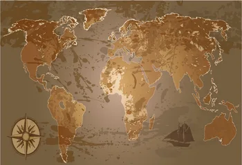 

VinylBDS world map photography backdrop 7x5ft Navigation chart photo studio backdrop photography cotton washable backdrop