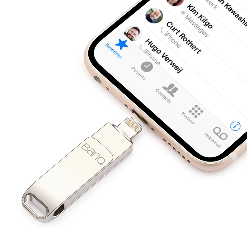  BanQ A6S USB Flash Drive 32GB 64GB For iPhone 8 7 Plus Lightning to Metal Pen Drive U Disk for MFi 
