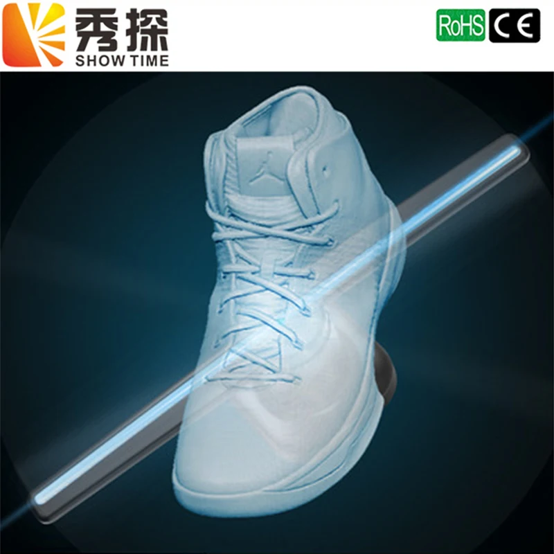 ShowTime LED Holographic Projector Portable Hologram Player 3D Holographic Dispaly Fan Unique Hologram Projector Black/White