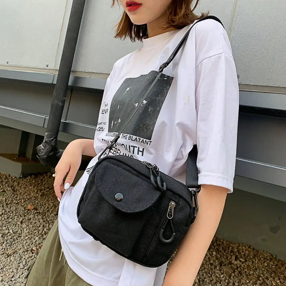 

2019 Ladies Canvas Messenger Bags Women Canvas Joker cute Messenger bag shoulder bag small square bag Outdoor Casual Pack