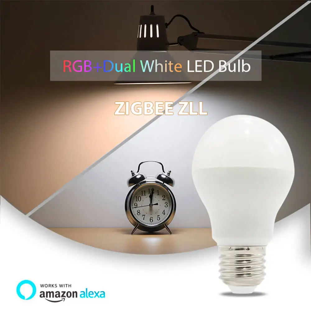 Светодиодная лампа ZIGBEE hub E27 RGB + CCT двойная белая светодиодная E26 AC100 240V 6W