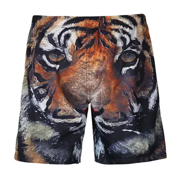 

Mens Pants Mens Casual Tiger Printed Beach Work Casual Men Short Trouser Shorts Pants