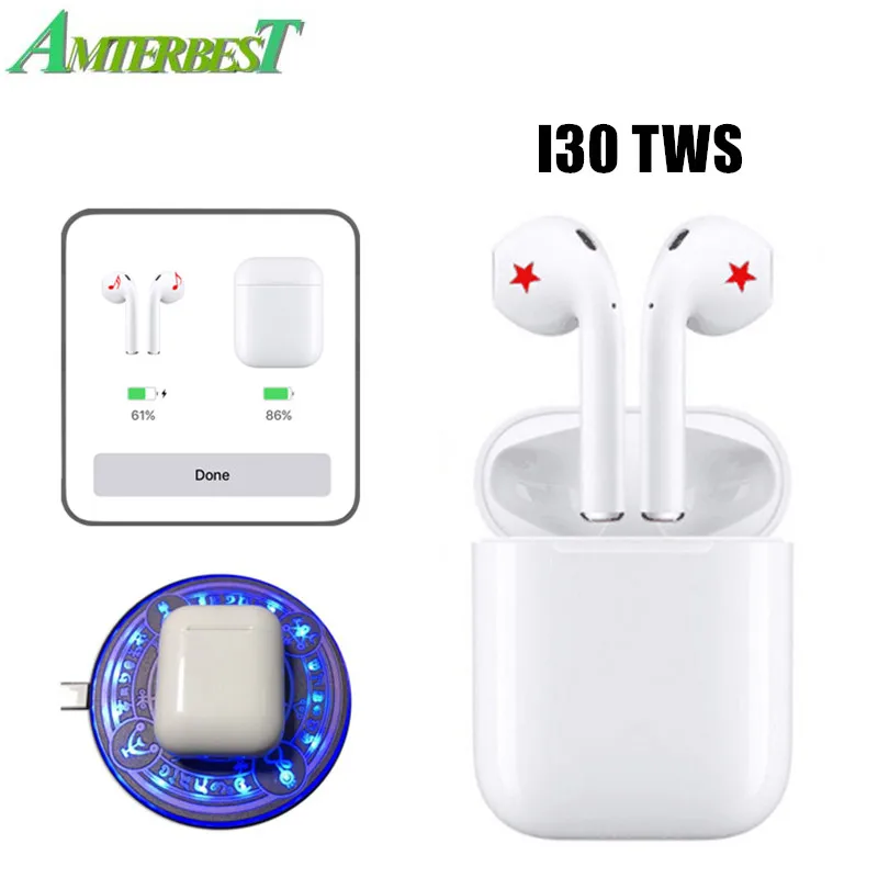 

AMTERBEST I30 TWS 1:1 Earphone LK TE9 LK-TE9 Support W1 Chip Wireless Bluetooth Headset In-ear Headphones PK I20 I60 I12 I11 TWS