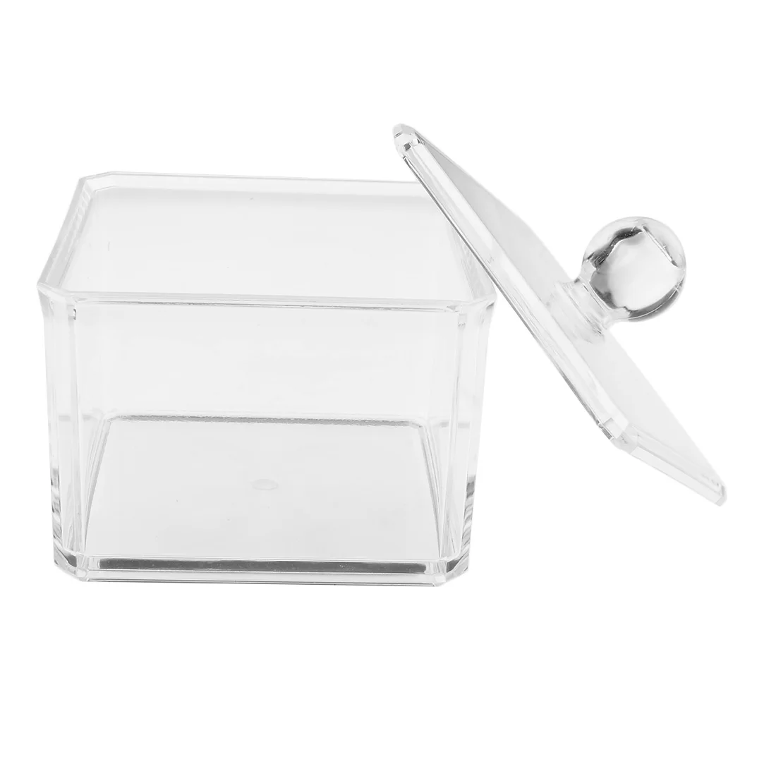 HIPSTEEN Square Clear Cosmetic Makeup Organizer Q tip Holder Box Cotton