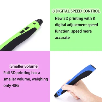 

3D printing pen support ABS drawing pen with LCD display with 5V 2A adapter