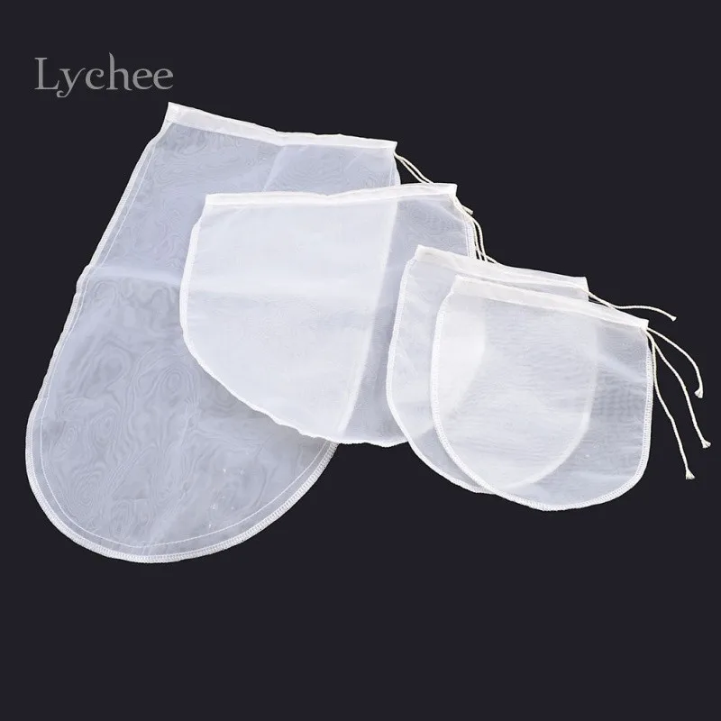 Lychee 2 шт./лот многоразовые нейлоновые ситечки для чая, мякоти, фруктов, для сока желе, пищевой орех, молочный фильтр