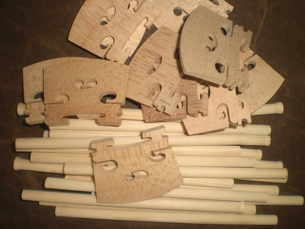 

20 sets violin parts including 20 PCs Quality Maple Violin Bridge 4/4 with 40 PCs Violin sound post 6.2mm*13cm