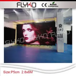 Flyko этапе ce rohs RGB3in1 P5 2.8x6 м гибкий светодиодный видео стена/противопожарные