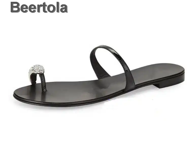 patent leather flip flops