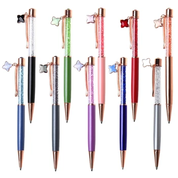 

2020 New Crystal Ballpoint Pen Fashion Girl star Crystal Pendant Metal Pen Material Novelty School Writing Stationery