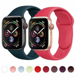 Спортивный ремешок для Apple Watch 44 мм 40 мм 42 мм 38 мм мягкий силиконовый ремень Замена ремешки для часов iwatch для Apple Watch Series 1/2/3/4