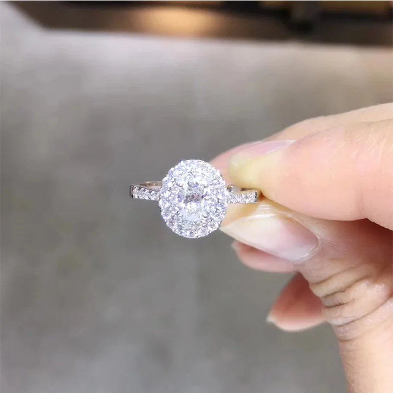 ANI 18K Белое Золото (AU750) обручальное кольцо 0 603 CT GIA Certified F/SI1 Pear Cut Real Natural Diamond Женское