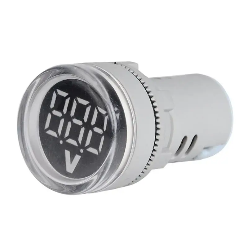 22mm 6V-100V DC Digital Display Voltmeter Indicator LED Lamp Round Signal Light