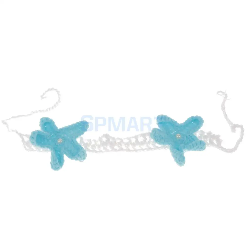 Newborn Baby Photography Prop Crochet Mermaid Headband Bra Tail Clothing Costume Set
