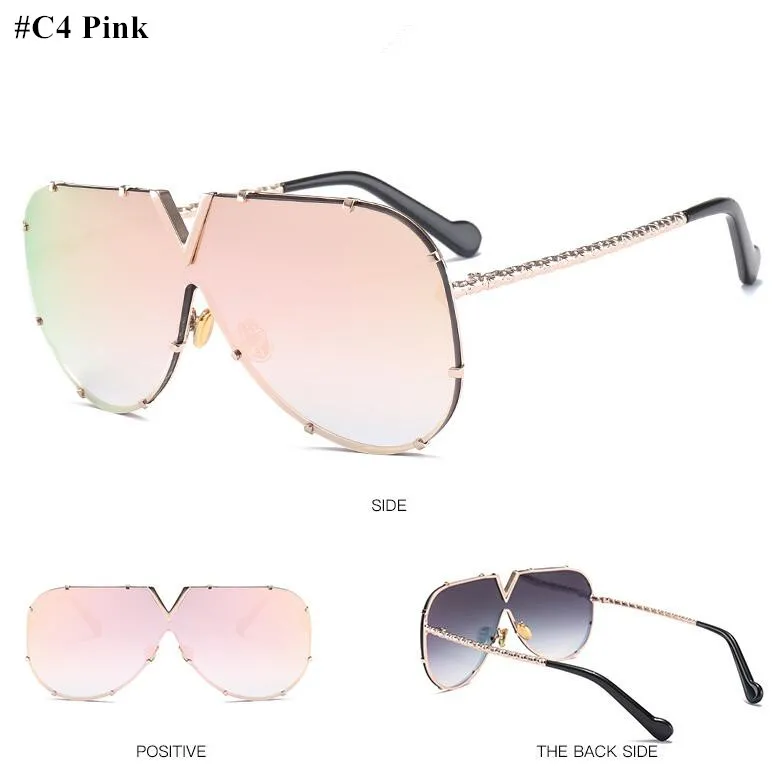 HBK негабаритных Италия модные солнцезащитные очки женские солнцезащитные очки металлические женские поляризационные солнцезащитные очки с градиентом рамы розовый серый коричневый прозрачный весна лето мода