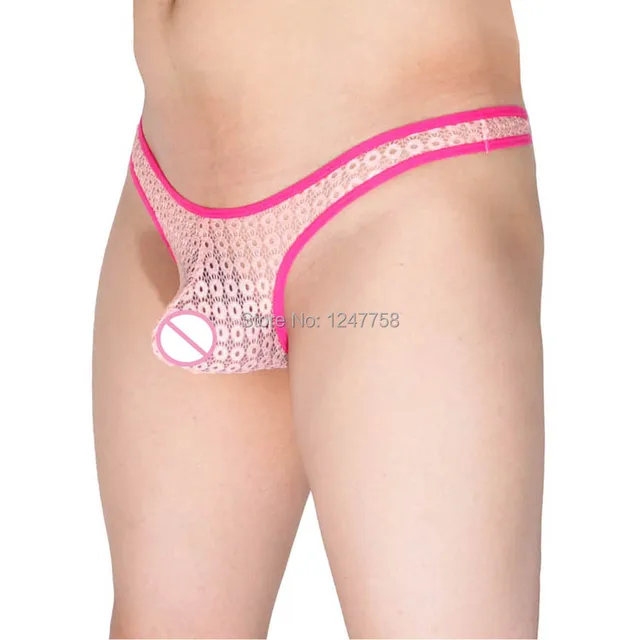 Mens Transparent Lace G String Underwear Ultra Micro Thong Bikini Male Pants Mens Transparent Lace G String Underwear Ultra Micro Thong Bikini Male Pants
