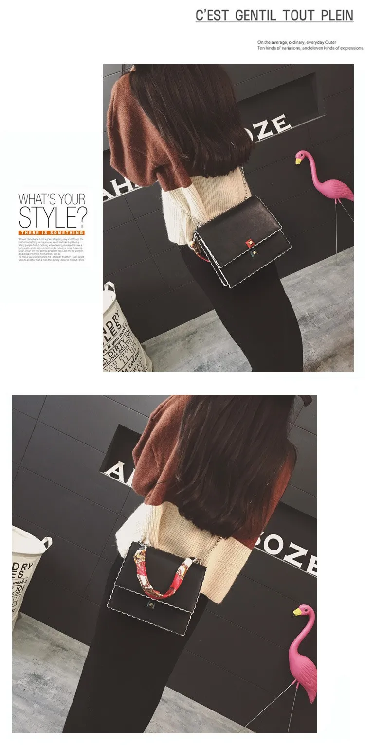 10 Women Handbags Autumn And Winter New Scarf Small Square Package Korean Fashion Multi-layer Packet Chain Shoulder Messenger Bag