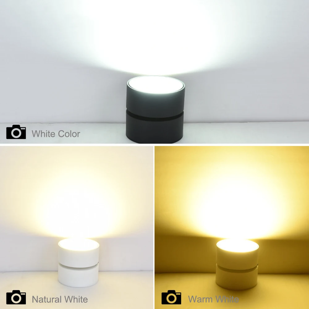  LED Downlight 3W 7W 12W Surface Mounted Ceiling Lamps White/Black Led Recessed Bulb Bedroom Kitchen - 32969357411