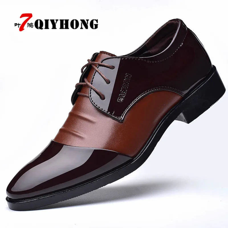 2018 chocolat Hommes Plus En 38 Bureau Taille Noir La De Qiyhong Appartements Mode Occasionnels Bout Chaussures Confortable Cuir Rond Robe 48 dtwxSR