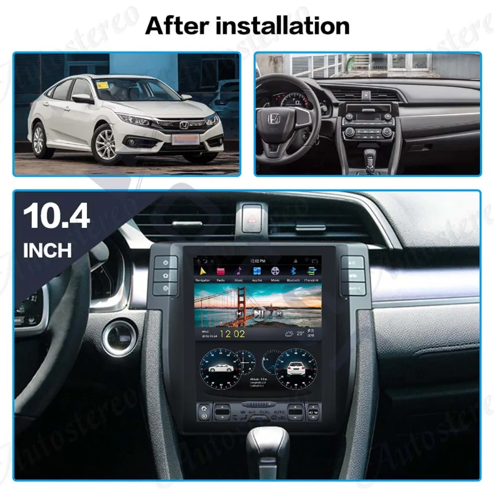 Clearance Aotsr Tesla 10.4” Vertical screen Android 8.1 Car DVD Multimedia player GPS Navigation For Honda Civic 2016 2017 2018 carplay 1 Clearance Aotsr Tesla 10.4” Vertical screen Android 8.1 Car DVD Multimedia player GPS Navigation For Honda Civic 2016 2017 2018 carplay 1