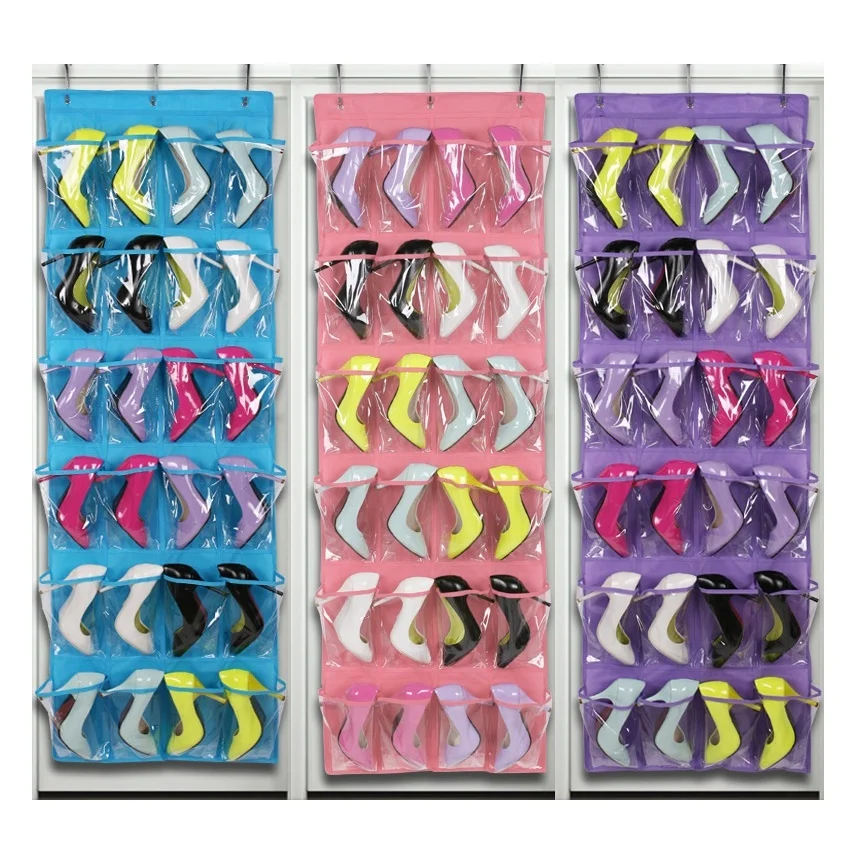 

24 Multi-Pockets Transparent Storage Bag Universal Multilayer Dormitory Classroom Kitchen Grid Organizer Case Hanging Study Wall