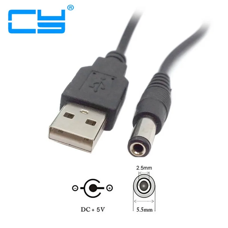 Штекер USB 2 0 типа А на 5 5x2 мм в постоянного тока штекер цилиндрический соединитель