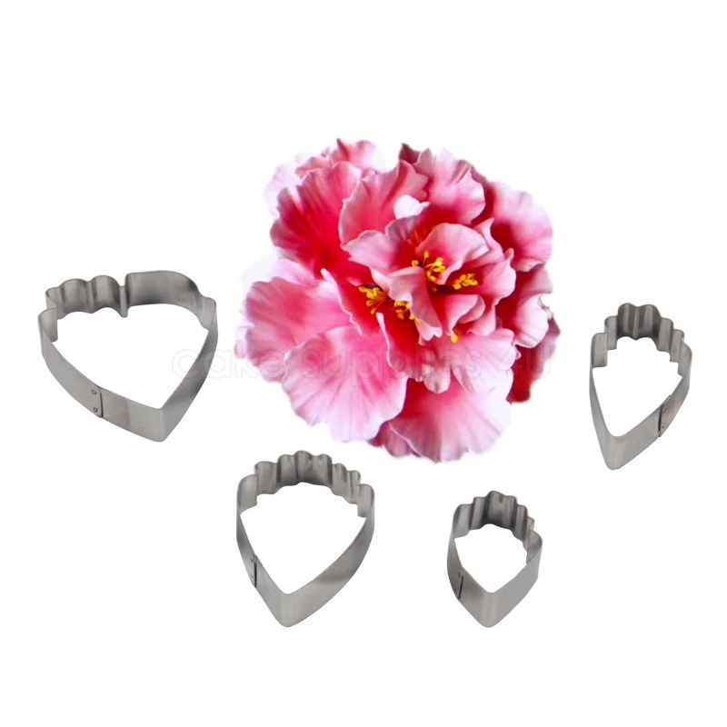 New Peony metal cutter metal set 4pcs fondant cake flower decorating