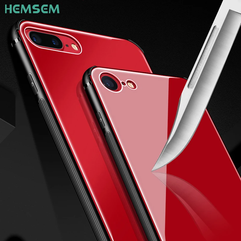 Чехол из закаленного стекла PhoneX для iPhone X 6 7 8 plus роскошная гибридная задняя крышка