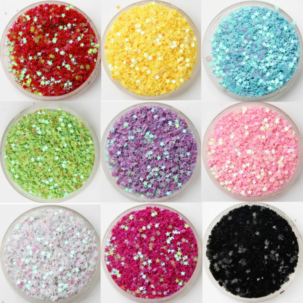 

25g Transparent Glittering 3mm Mix Star Heart Loose Sequins Paillettes for Nail Manicure Sewing Wedding Decoration Confetti