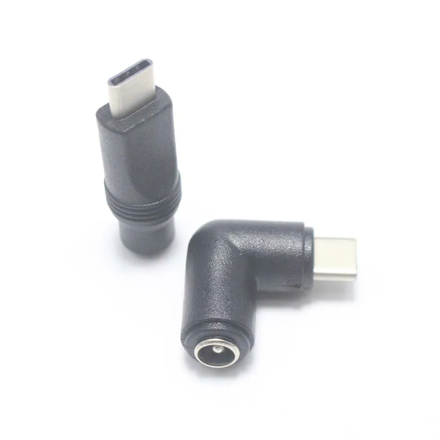 1 шт. 5 5x2 мм гнездовой разъем к USB Type C 3 Штекерный 90 / 180 градусов адаптер питания