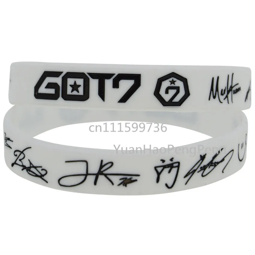 50 шт. силиконовый браслет GOT7 с надписью участника для музыкальных