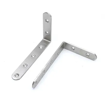 

4/8 Pcs 125x75mm L Bracket Stainless Steel Solid Shelf Support Corner Brace Joint Right Angle Bracket WWO66