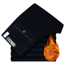 Зимние вельветовые брюки мужские плюс толстый бархат Бизнес повседневные свободные pantalon homme мужские теплые флисовые брюки прямые Большие размеры