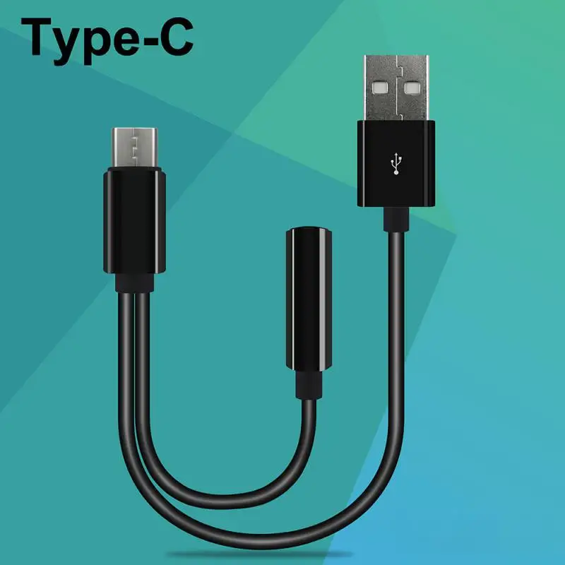 2 в 1 type-C (Male) мм до 3,5 мм разъем для наушников и USB зарядный порт (Female) Кабель-адаптер для samsung huawei смартфоны ноутбук