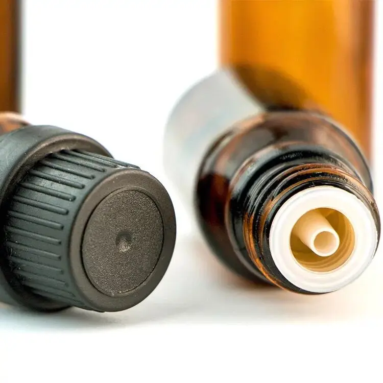 10pcs/lot 100ml 50m 30ml 20ml 15ml 10ml 5ml Thick Amber Essential Oil Glass Bottles With Black Cap Glass Containers Jars Bottles