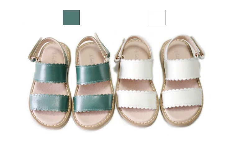 

High Quality Genuine Leather Children sandals Non-slip Student shoes lacework Kids Beach shoes Girls sandals 2T-5T