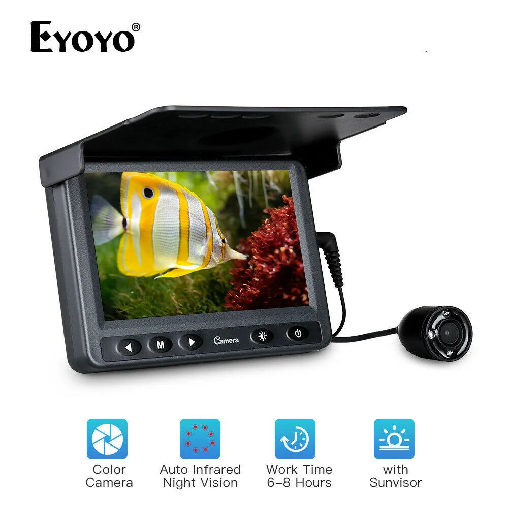 

Eyoyo 4.3" Inch LCD Monitor 15M Fish Finder Waterproof Underwater Fishing Camera
