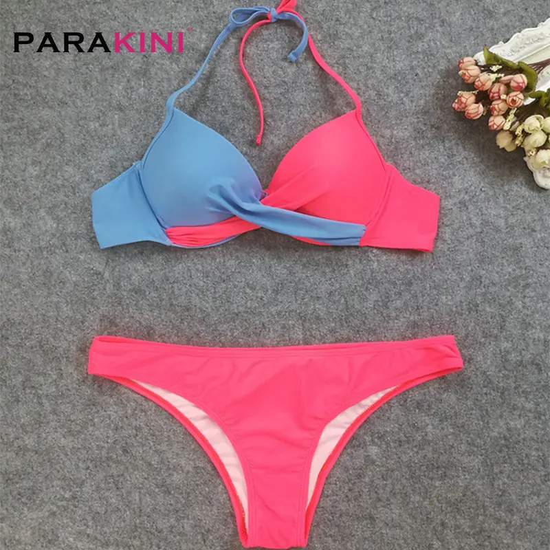 

PARAKINI 2019 New Patchwork Bikini Swimwear Women Swimsuit Push Up Brazilian Biquini Bikini Women Bathing Suit Beachwear
