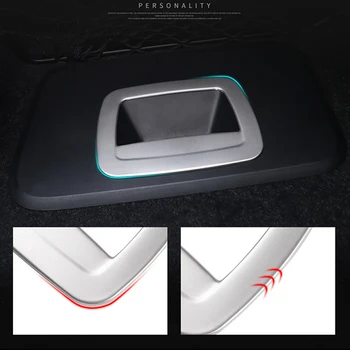 

car accessories Steel Rear Trunk Storage Box Handle Frame Cover Trim For BMW 5 Series G30 2017-2018