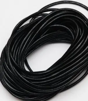 

new Wholesale Mixed Black Coffee brown 1mm real wax Round COW Genuine Leather Cord Bracelet Necklace Cord DIY for jewelry