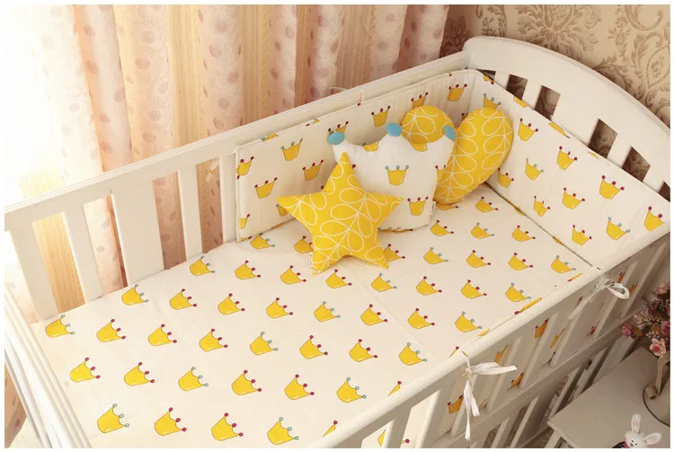 الخصم! الطفل الفراش مجموعات للجنسين 6 قطع 100% كودري القطن السرير مجموعة، وتشمل( bumper+sheet+pillowcase)
