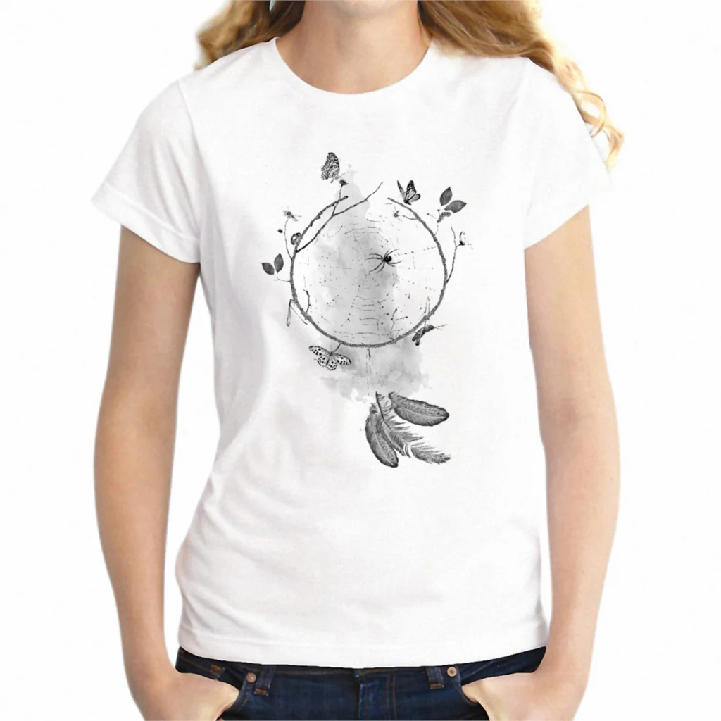 

fashion Women's T Shirt Dream Catcher Artsy Girl's short sleeve tshirt cool tees tops Harajuku Streetwear