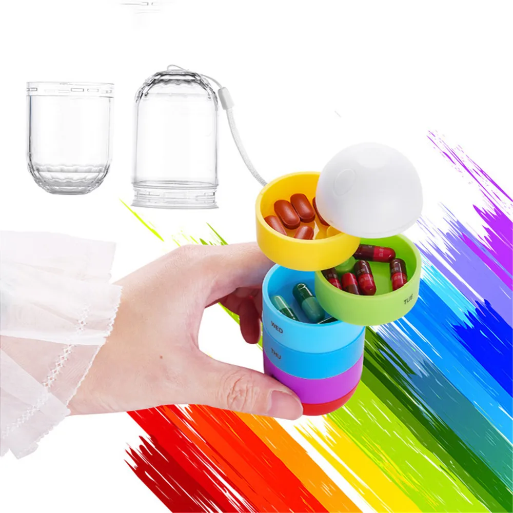 

Portable Weekly Pill Organizer Travel 7Days 7floor Pill Storage Box Pill Case Waterproof Moisture Proof Durable Camping equipmet