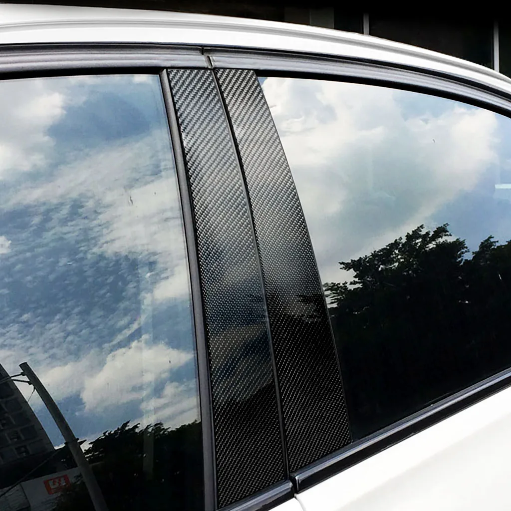 Углеродное волокно окна автомобиля b-столбы Декоративные наклейки для BMW C класса- черное окно B-столб стикер s автостайлинг