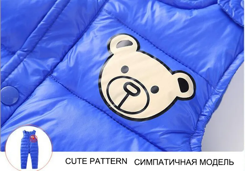 COOTELILI Cotton Winter Overalls Padded Outdoor Romper Pants High Quality Baby Girls Boys Jumpsuit Kids Clothes  90-110cm  (10)