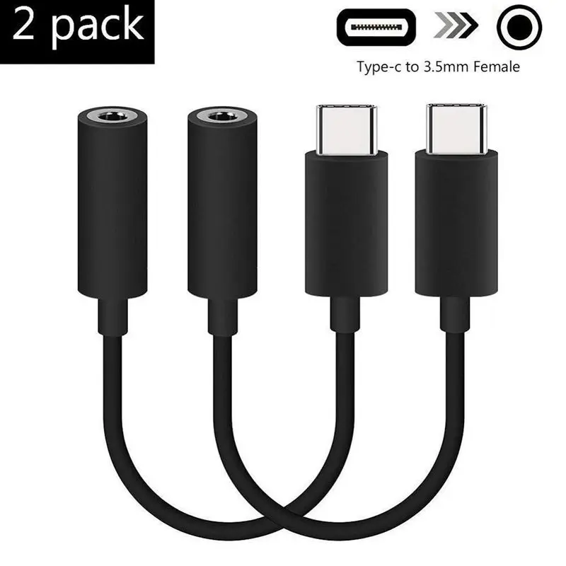 2 шт USB C до 3 5 мм разъем для наушников адаптер Тип штекер Женский AUX Jack стерео