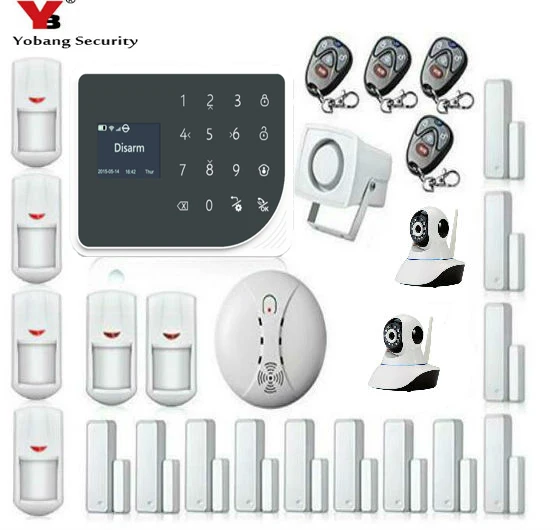 

YoBang Security WIFI GSM Home Safety Alert Home Protection GPRS Alarm System Remote Control Video IP Camera Smoke Fire Sensor
